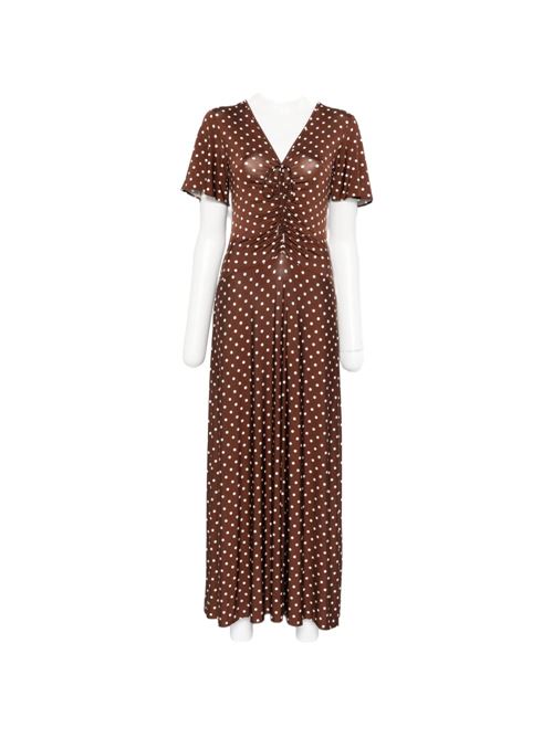 Abito donna Marella Sport lungo marrone a pois manica media MARELLA Sport | TECA011